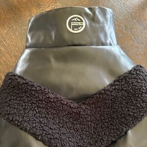 Fab Ski Black Leather Shearling Coat 20”